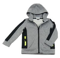 Šedo-černá sportovní propínací mikina s kapucí Topolino