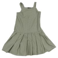 Bílo-černo-zelené kostkované šaty Primark