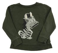 Khaki mikina se zebrou Next