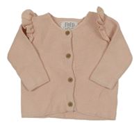 Světlerůžový propínací svetr s volánkem F&F