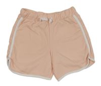 Růžovo-bílé teplákové kraťasy 