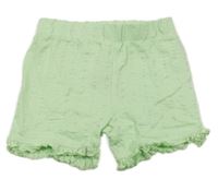 Mintové bavlněné kraťasy s volánky Primark