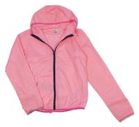 Růžová šusťáková bunda s kapucí Decathlon
