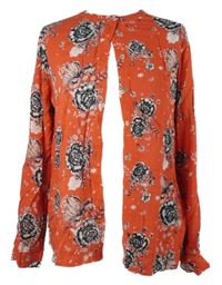 Dámská červená halenka s květy Kaffe 