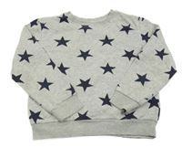 Světlešedá melírovaná mikina s hvězdami H&M