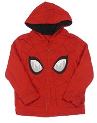 Červená propínací mikina s kapucí - Spiderman