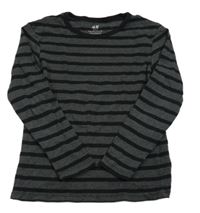 Černo-šedé pruhované triko H&M