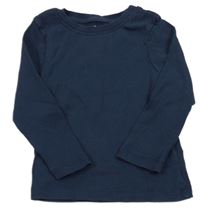 Tmavomodré žebrované triko Primark