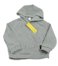 Nové - Šedá melírovaná mikina s nášivkou a kapucí Shein