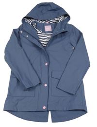 Modrošedá nepromokavá jarní parka s kapucí Pocopiano