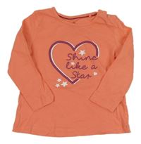 Korálové triko se srdcem a nápisem Lupilu