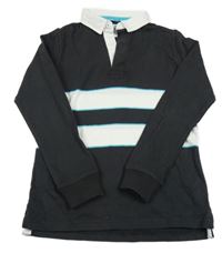 Antracitovo-bílé polo triko s pruhy M&S