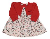 Červeno-bílé bavlněné šaty se srdíčky a bolérkem Jasper Conran