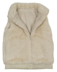 Smetanová kožešinová zateplená vesta St. Bernard