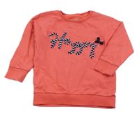 Jahodová mikina s nápisem F&F