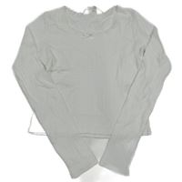 Bílé crop triko s perforovaným vzorem H&M