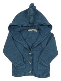 Modrý propínací svetr s kapucí Lupilu