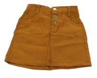 Medová žebrovaná sukně 