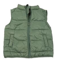 Khaki žebrovaná šusťáková zateplená vesta St. Bernard