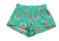 Zelené bavlněné kraťasy s kytičkami Dunnes