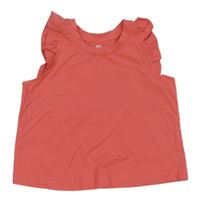 Růžové tričko s volánky 
