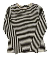 Béžovo-černé pruhované triko H&M