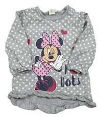 Šedé puntíkaté triko s Minnie Disney