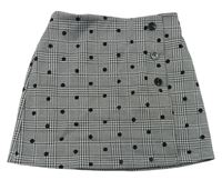 Černo-bílá kostkovaná sukně s puntíky Primark