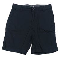 Tmavomodré plátěné kraťasy H&M