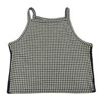 Černo-bílý vzorovaný crop top Page one young