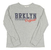 Šedé melírované triko s nápisem H&M