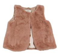 Starorůžová kožešinová podšitá vesta H&M