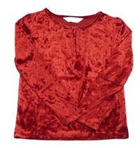 Červené sametové triko H&M