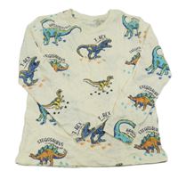 Smetanové triko s dinosaury Primark 