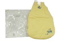 Nové - Žlutý bavlněný  zateplený spací pytel se zebrou Kolibri