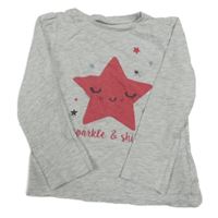 Šedé melírované triko s hvězdou Mothercare