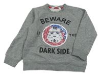 Šedá melírovaná mikina s obrázkem z flitrů H&M