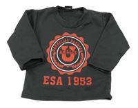 Tmavošedá mikina s potiskem 