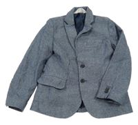 Tmavomodro-bílé společenské sako H&M