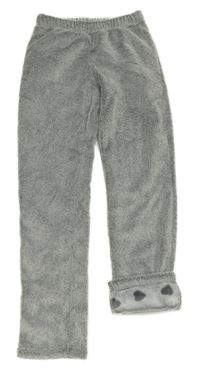Šedé chlupaté zateplené kalhoty Schioesser