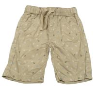 Béžové plátěné kraťasy s plachetnicemi Topomini