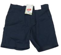 Nové - Tmavomodré plátěné chino kraťasy H&M