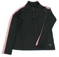 Černo-růžová sportovní crop miina s rolákem Tu