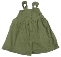 Khaki propínací plátěné šaty H&M