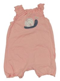 Světlerůžový letní overal se šnekem Mothercare 
