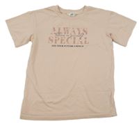 Světlerůžové tričko s nápisem H&M