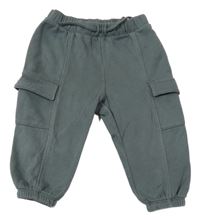 Zelenošedé cargo cuff tepláky H&M