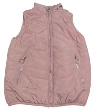 Světlerůžová prošívaná šusťáková zateplená vesta FASHION KIDS
