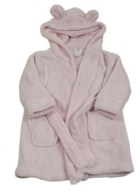 Světlerůžový plyšový župan se sloníkem a kapucí s oušky zn. BABYTOWN