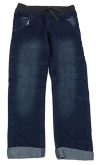 Tmavomodré teplákové rifle s úpletovým pasem Y.F.K.